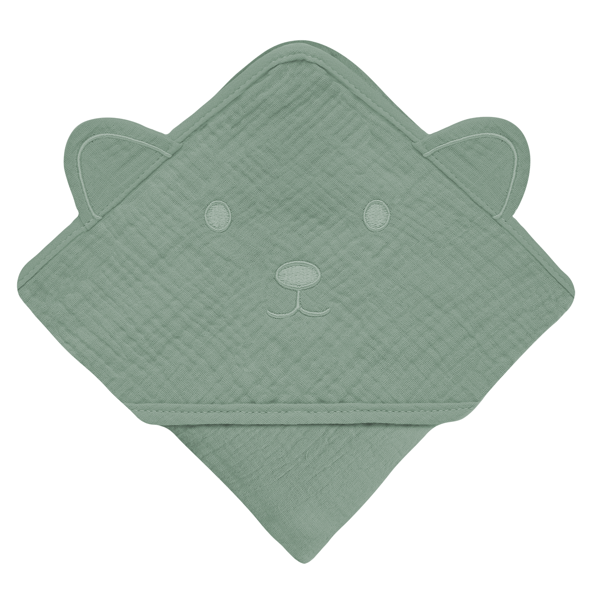 baby blanket or towel product view 4 Lionelo Muslin Hooded Towel Green Forest