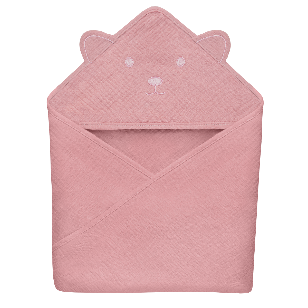 baby blanket or towel Lionelo Muslin Hooded Towel Pink Baby