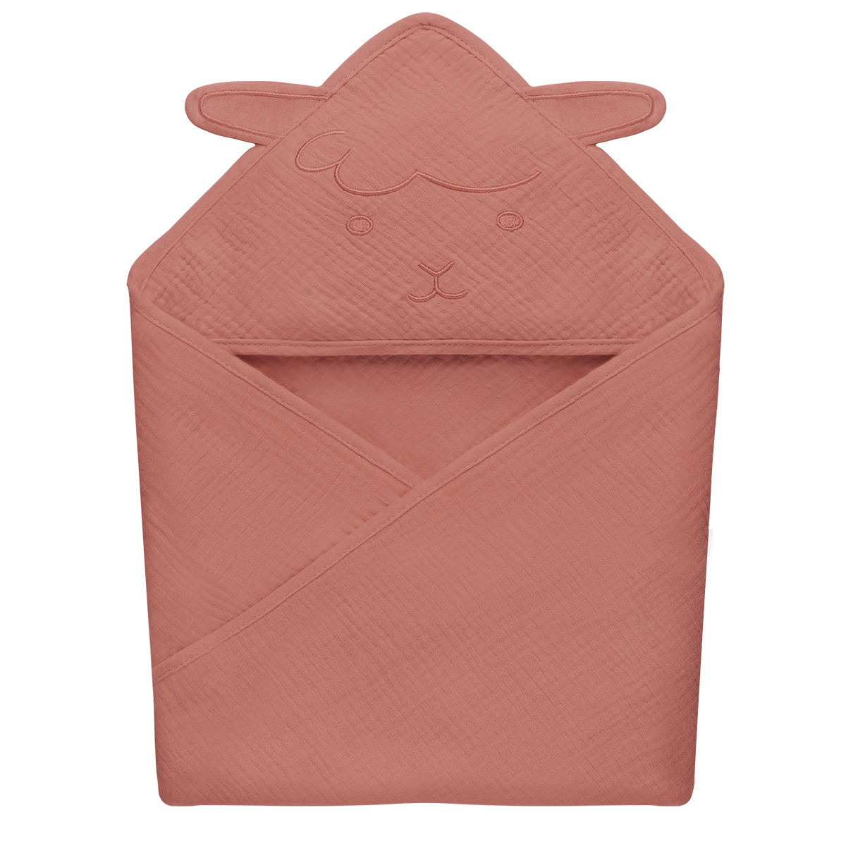 baby blanket or towel Lionelo Muslin Hooded Towel Red Coral
