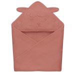 baby blanket or towel Lionelo Muslin Hooded Towel Red Coral