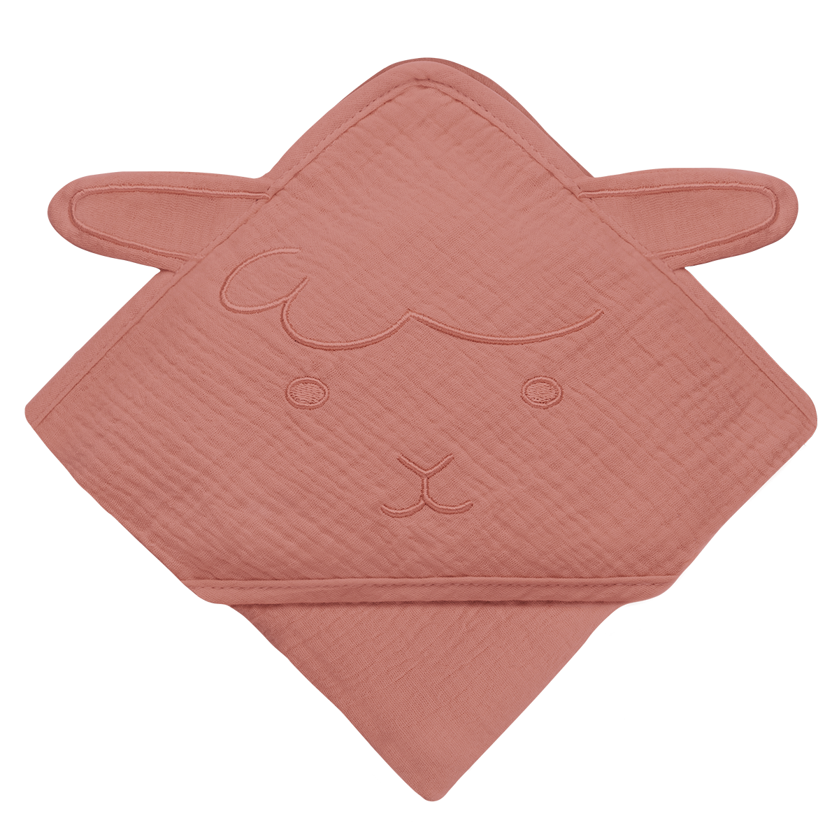 baby blanket or towel product view 4 Lionelo Muslin Hooded Towel Red Coral
