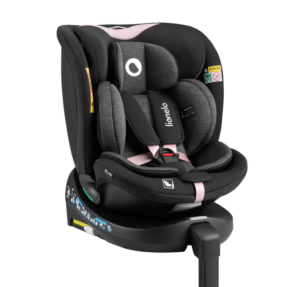 i-Size convertible car seat Lionelo Navy i-Size Black Pink