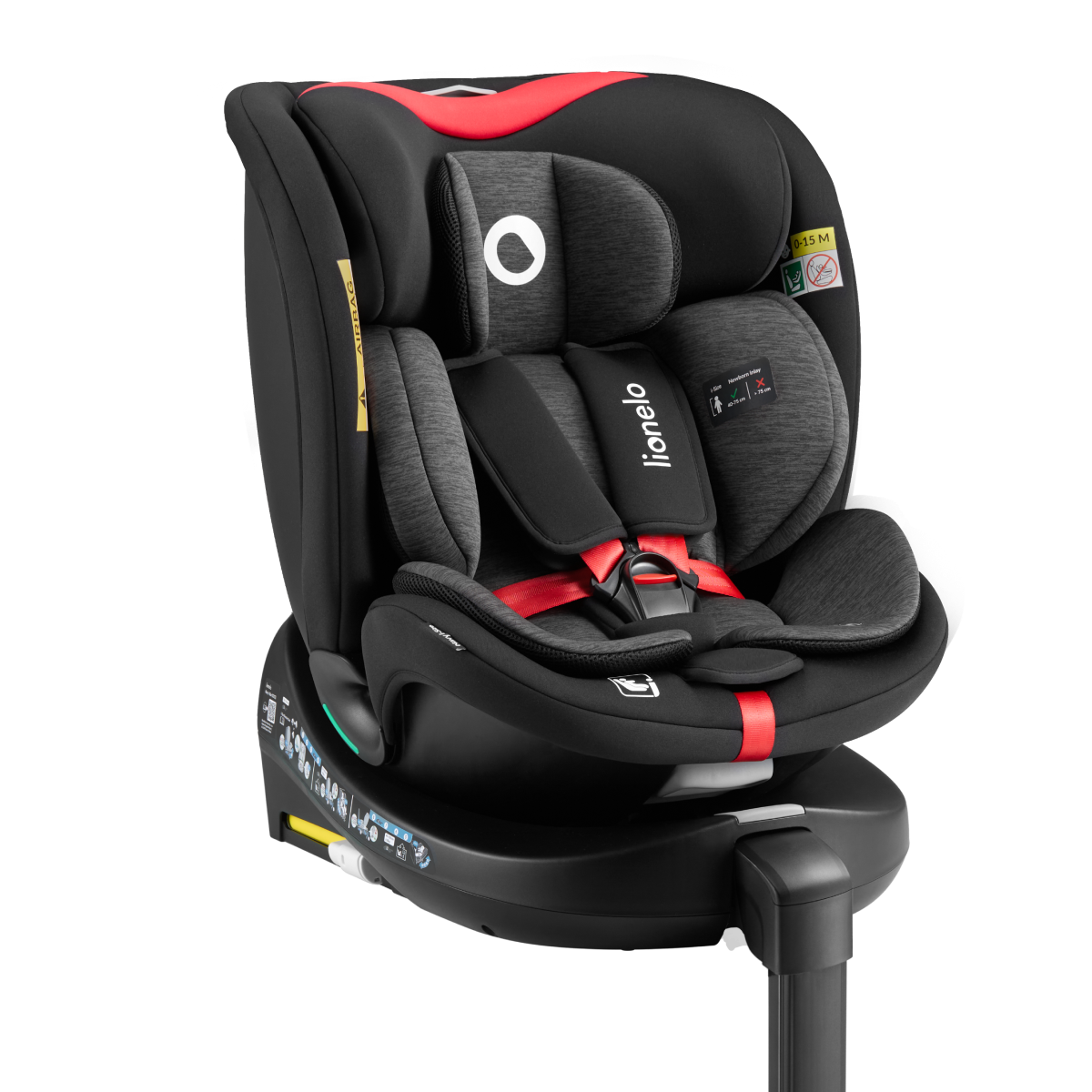 i-Size convertible car seat Lionelo Navy i-Size Black Red