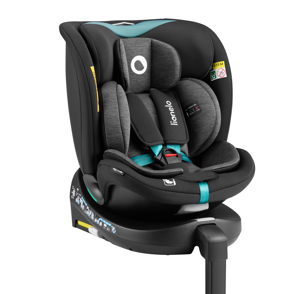 i-Size convertible car seat Lionelo Navy i-Size Black Turquoise