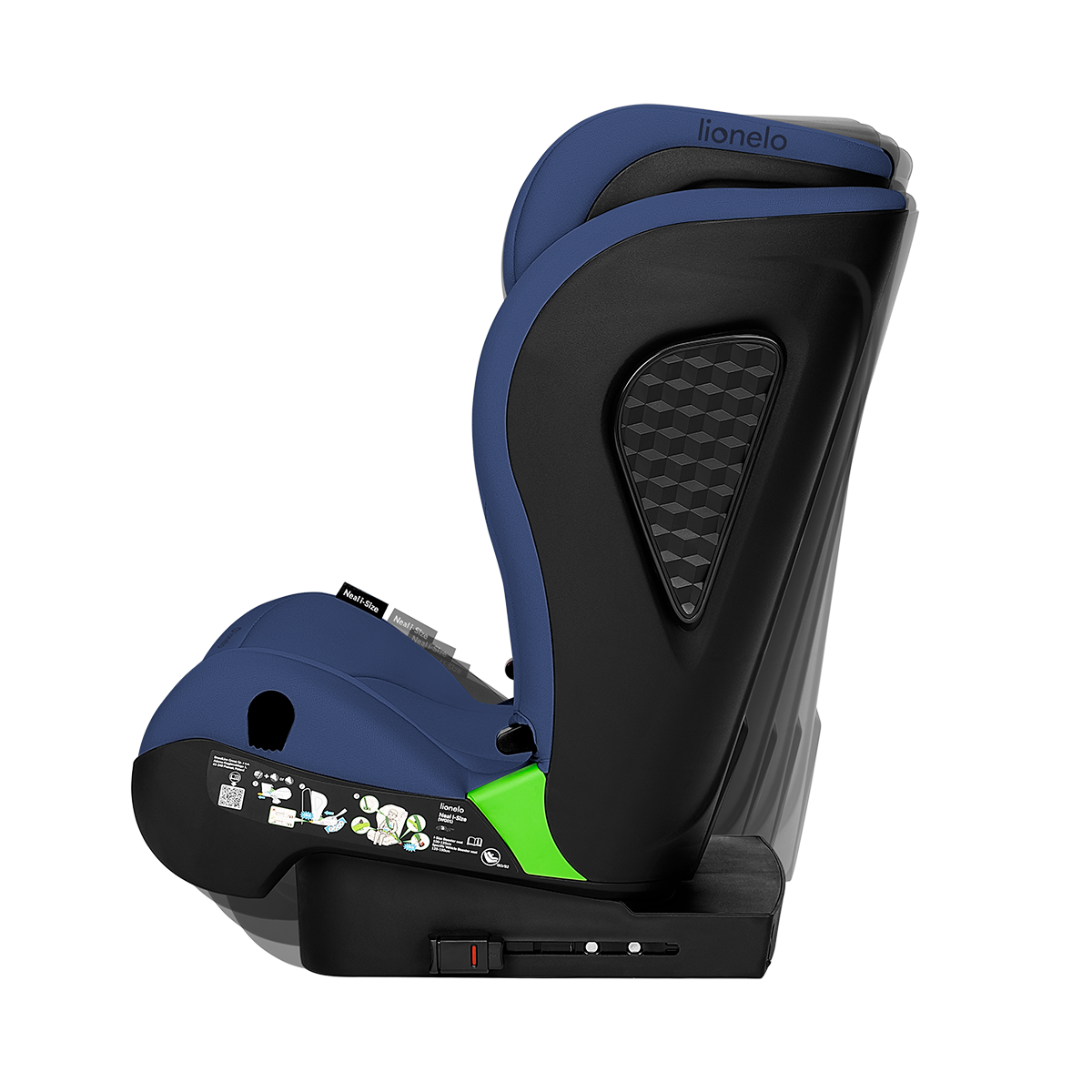 i-Size booster car seat product view 7 Lionelo Neal i-Size Blue Navy