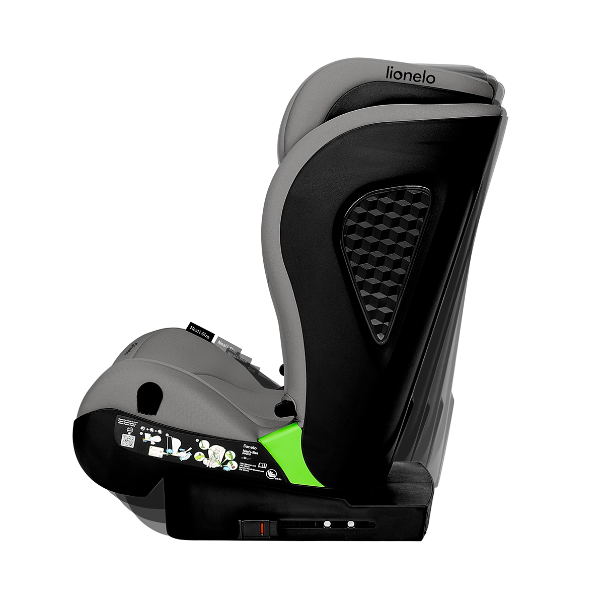i-Size booster car seat product view 7 Lionelo Neal i-Size Grey Concrete