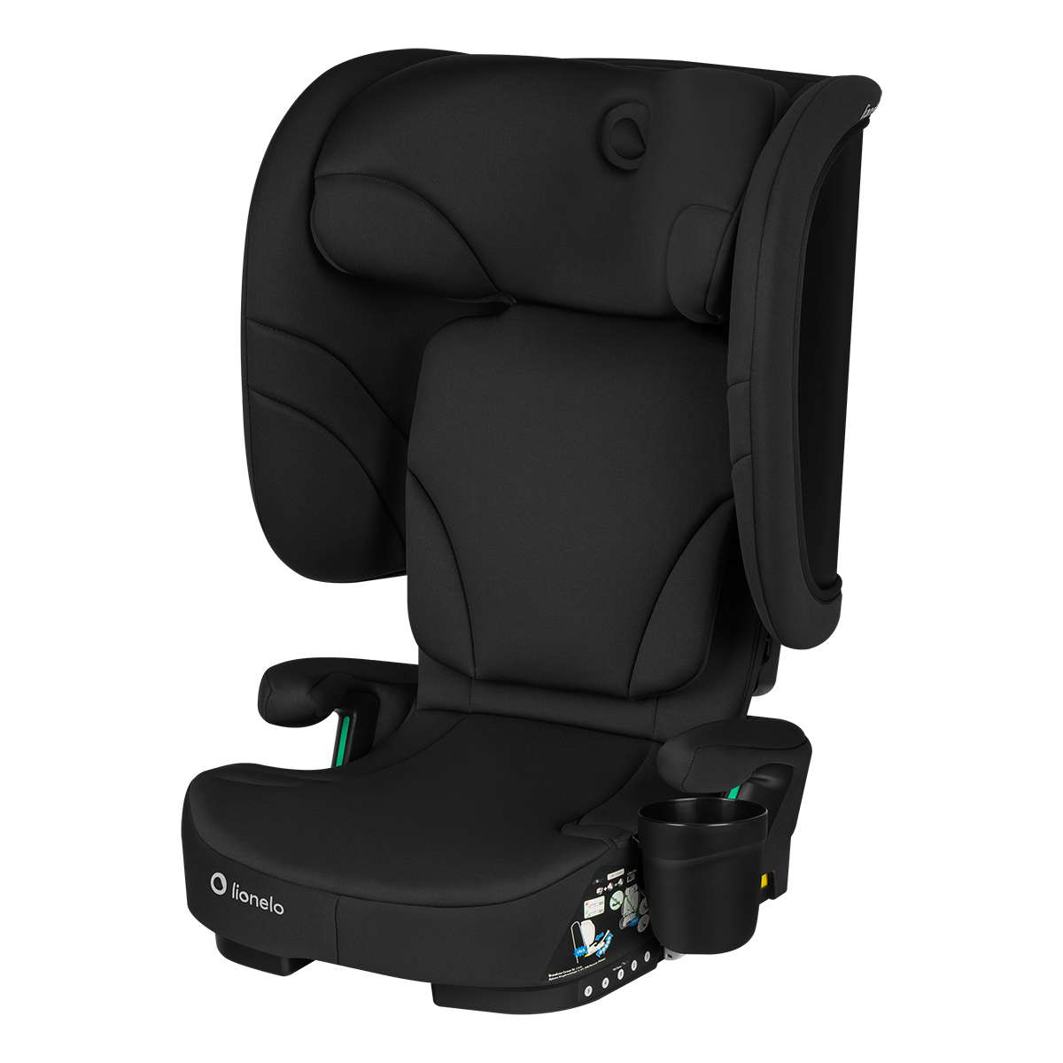 i-Size booster car seat product view 2 Lionelo Orin i-Size Black Carbon