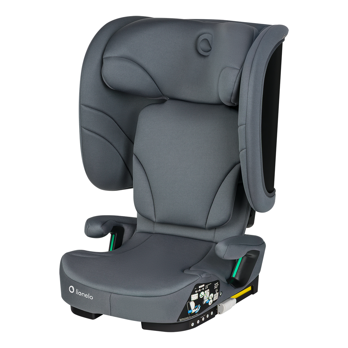 i-Size booster car seat product view 2 Lionelo Orin i-Size Grey Graphite