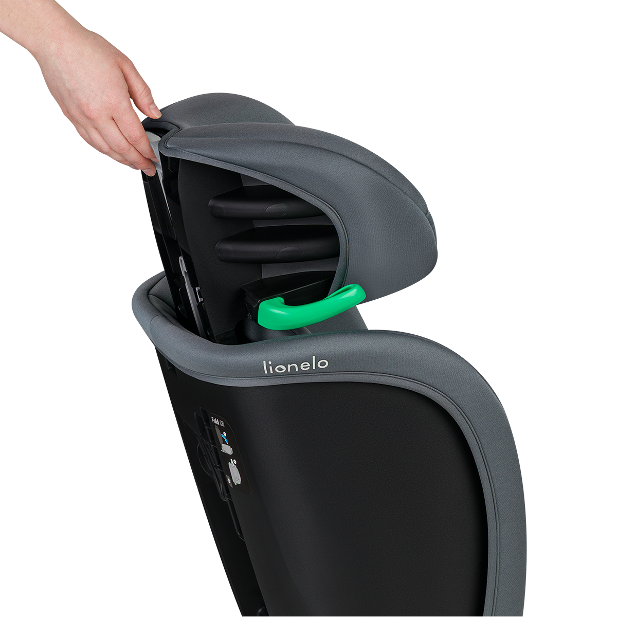 i-Size booster car seat product view 6 Lionelo Orin i-Size Grey Graphite