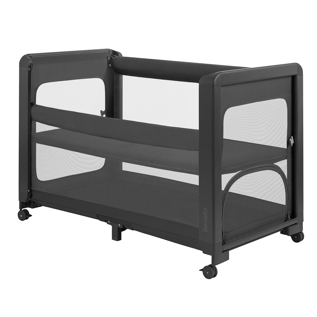 bedside crib Lionelo Patty Grey Graphite