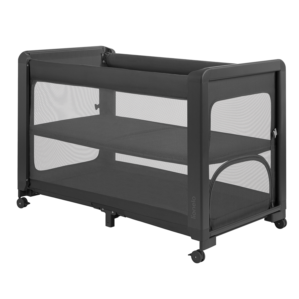 bedside crib product view 2 Lionelo Patty Grey Graphite