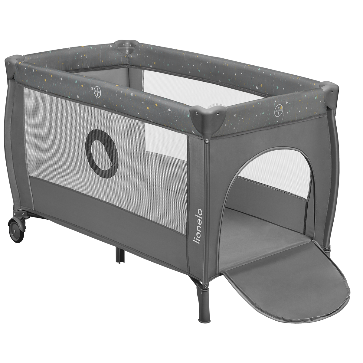 travel cot product view 3 Lionelo Stefi Plus Grey Multicolor