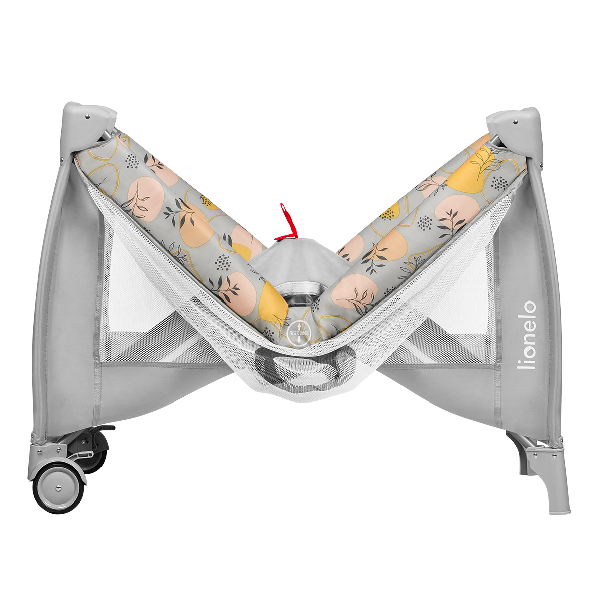 travel cot product view 6 Lionelo Stefi Plus Pink Yellow