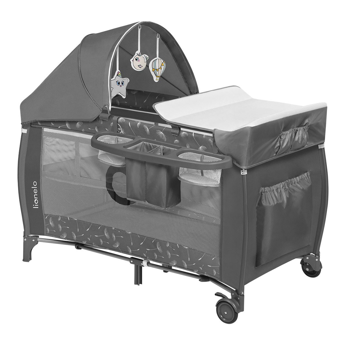 travel cot product view 3 Lionelo Sven Plus Grey Concrete