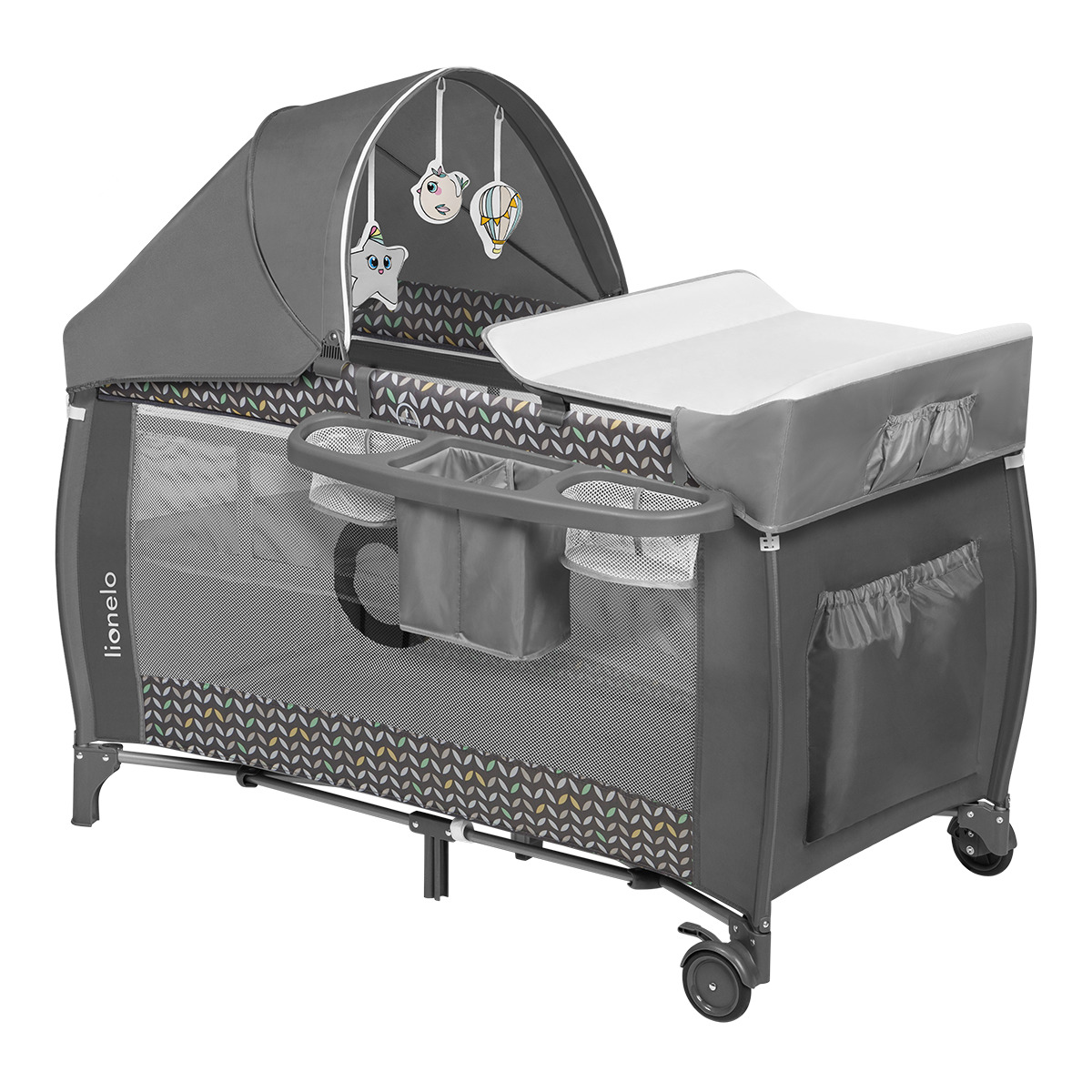travel cot product view 3 Lionelo Sven Plus Grey Scandi