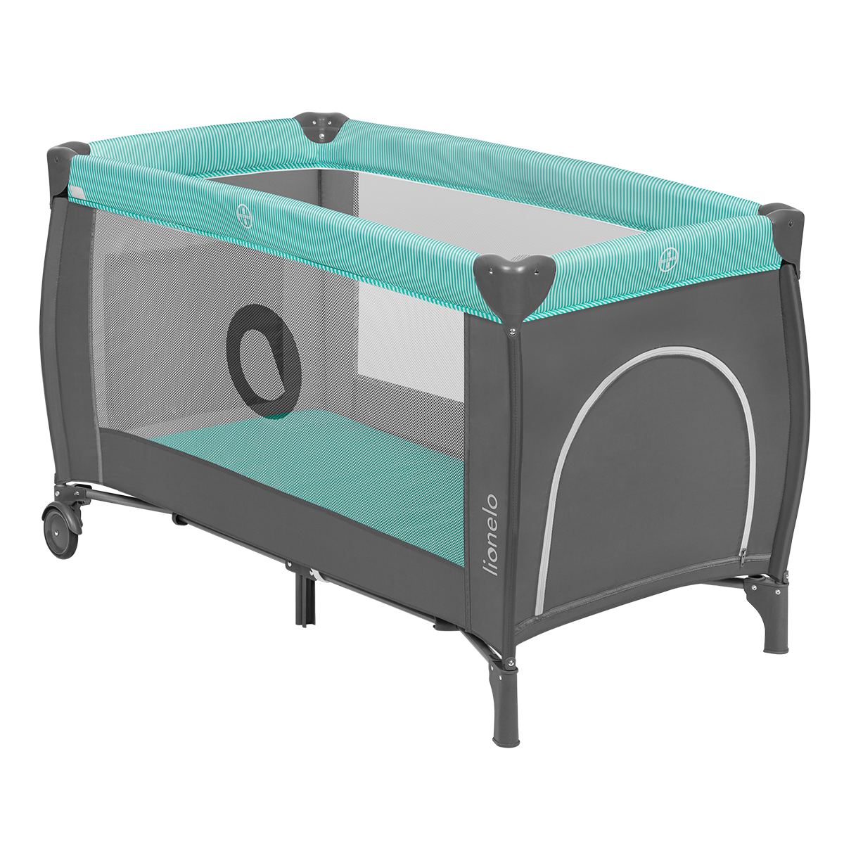 travel cot Lionelo Sven Plus Turquoise Grey