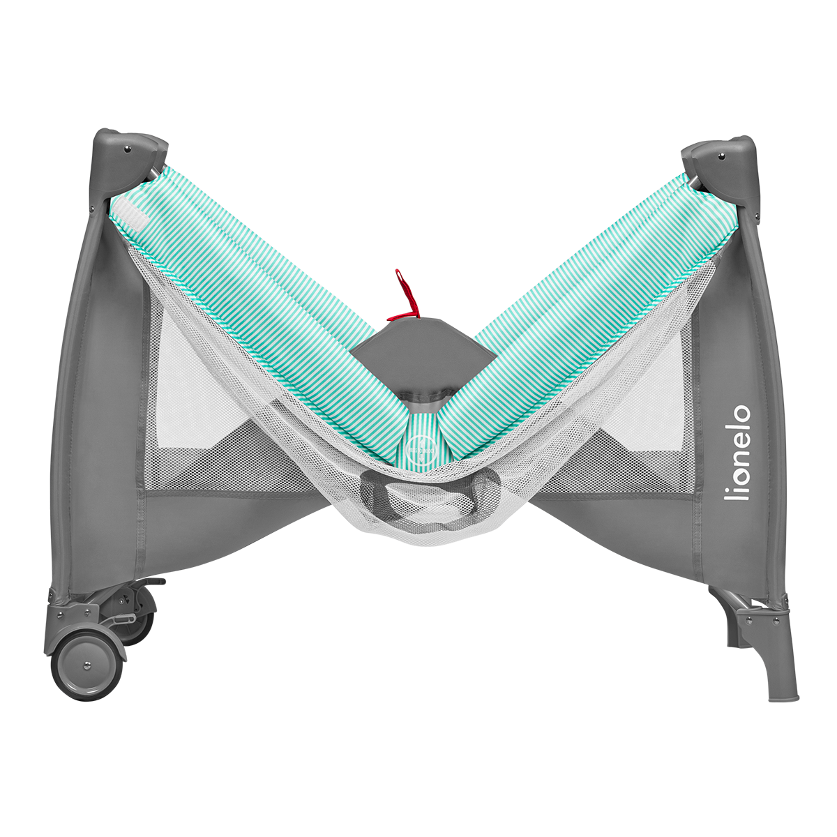 travel cot product view 5 Lionelo Sven Plus Turquoise Grey