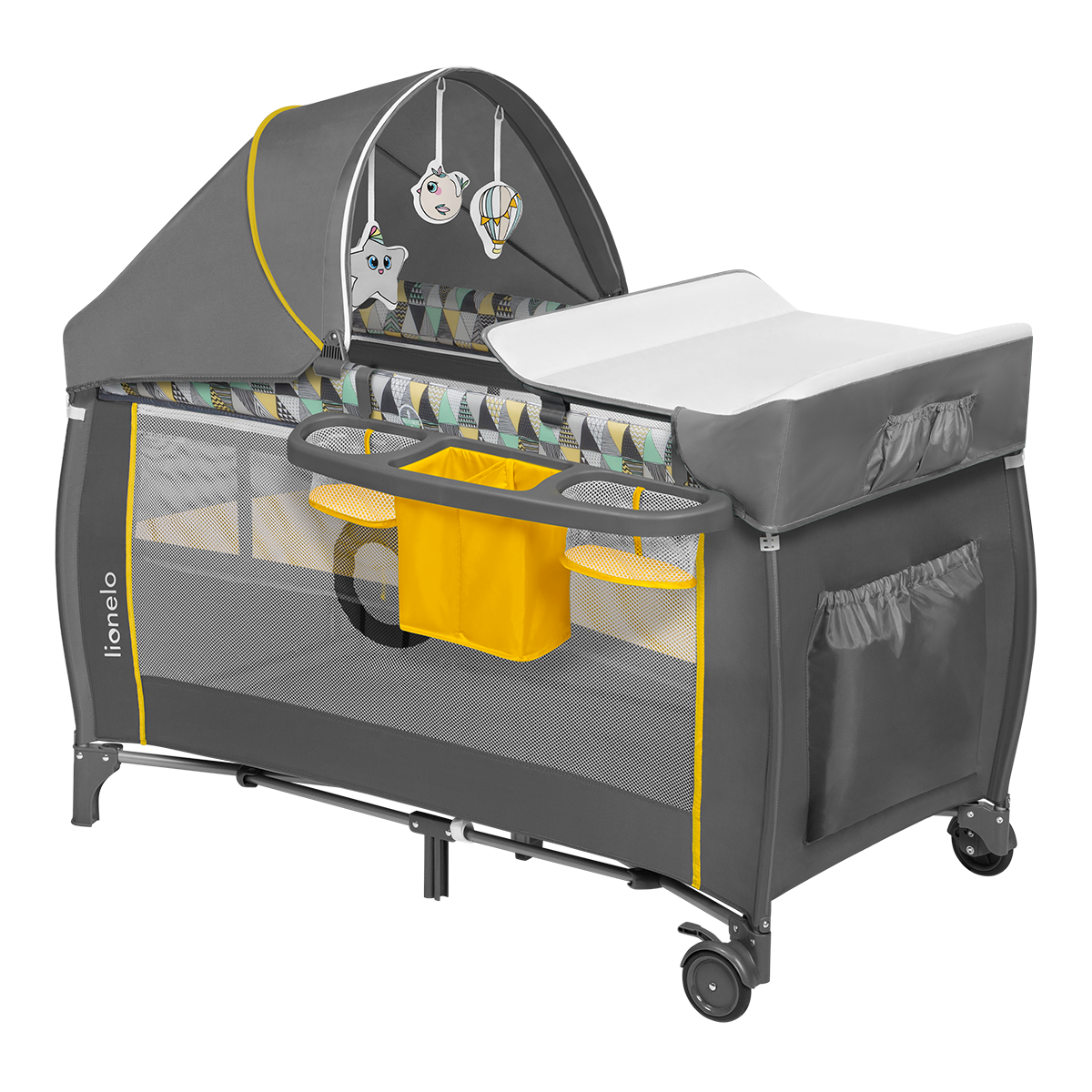 travel cot product view 3 Lionelo Sven Plus Yellow Scandi