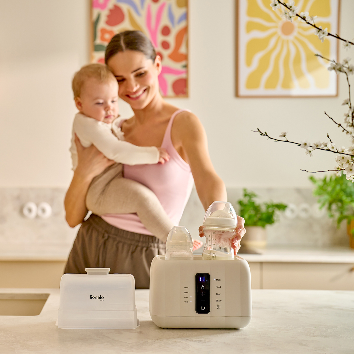 bottle warmer or sterilizer product view 3 Lionelo Thermup Duo Green Mist