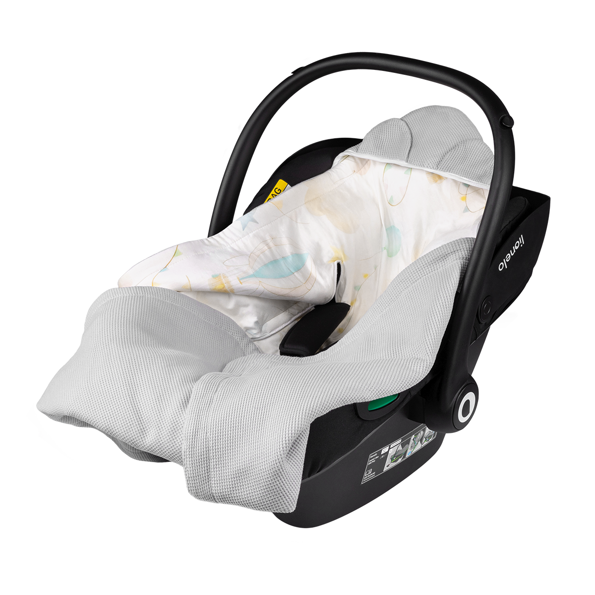 baby swaddle product view 2 Lionelo Travel Swaddle Blanket Grey Balloon