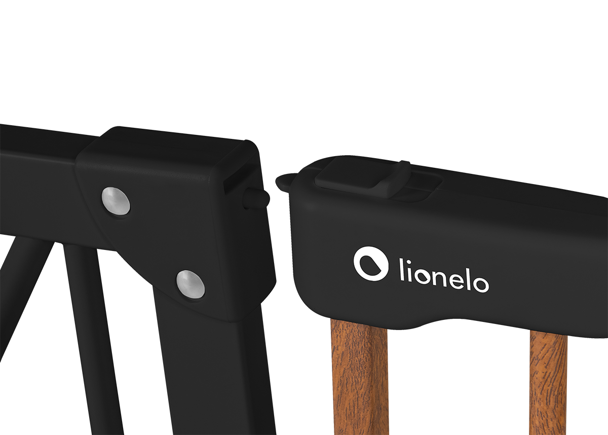 bed safety rail product view 5 Lionelo Truus Slim Black Carbon Natural