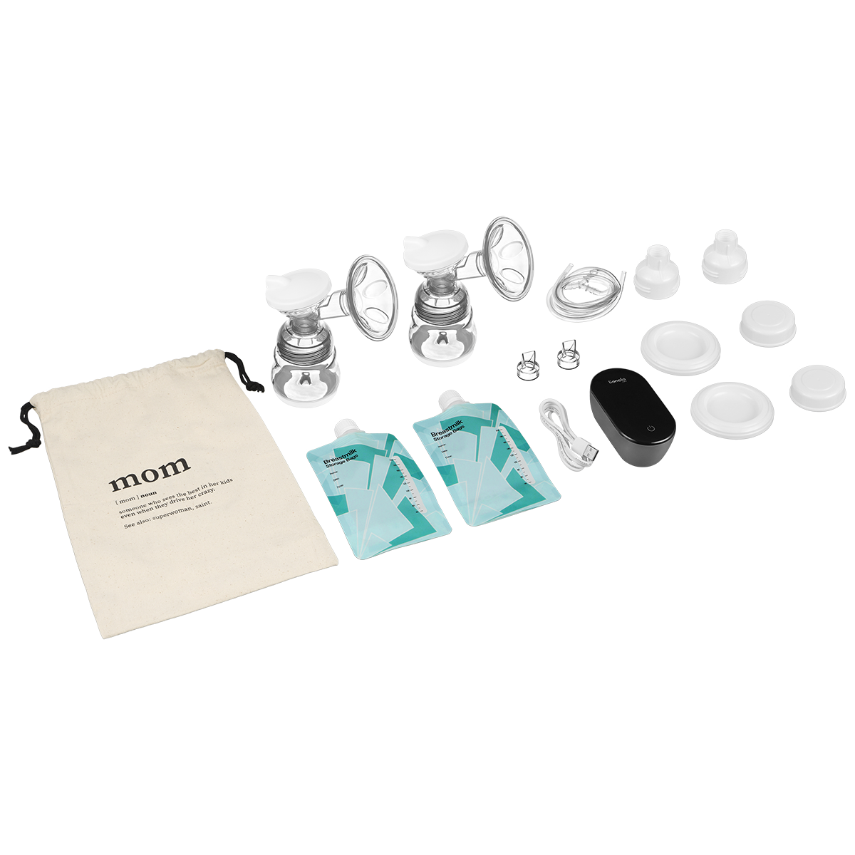breast pump product view 7 Lionelo Twee Go Grey Concrete